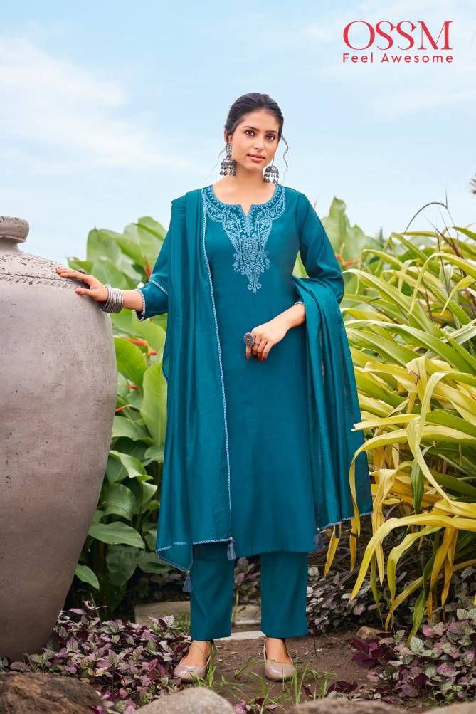 Nargis By Ossm Viscose Designer Kurti With Bottom Dupatta Wholesale Price In Surat
